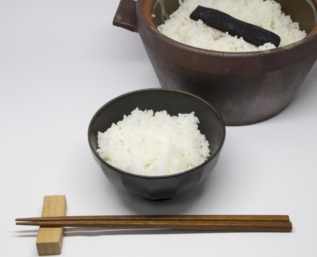 備長炭、炊飯、ご飯